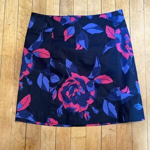 Joe Fresh Mini Skirt Women’s Size 0 Zip Back Pencil Floral